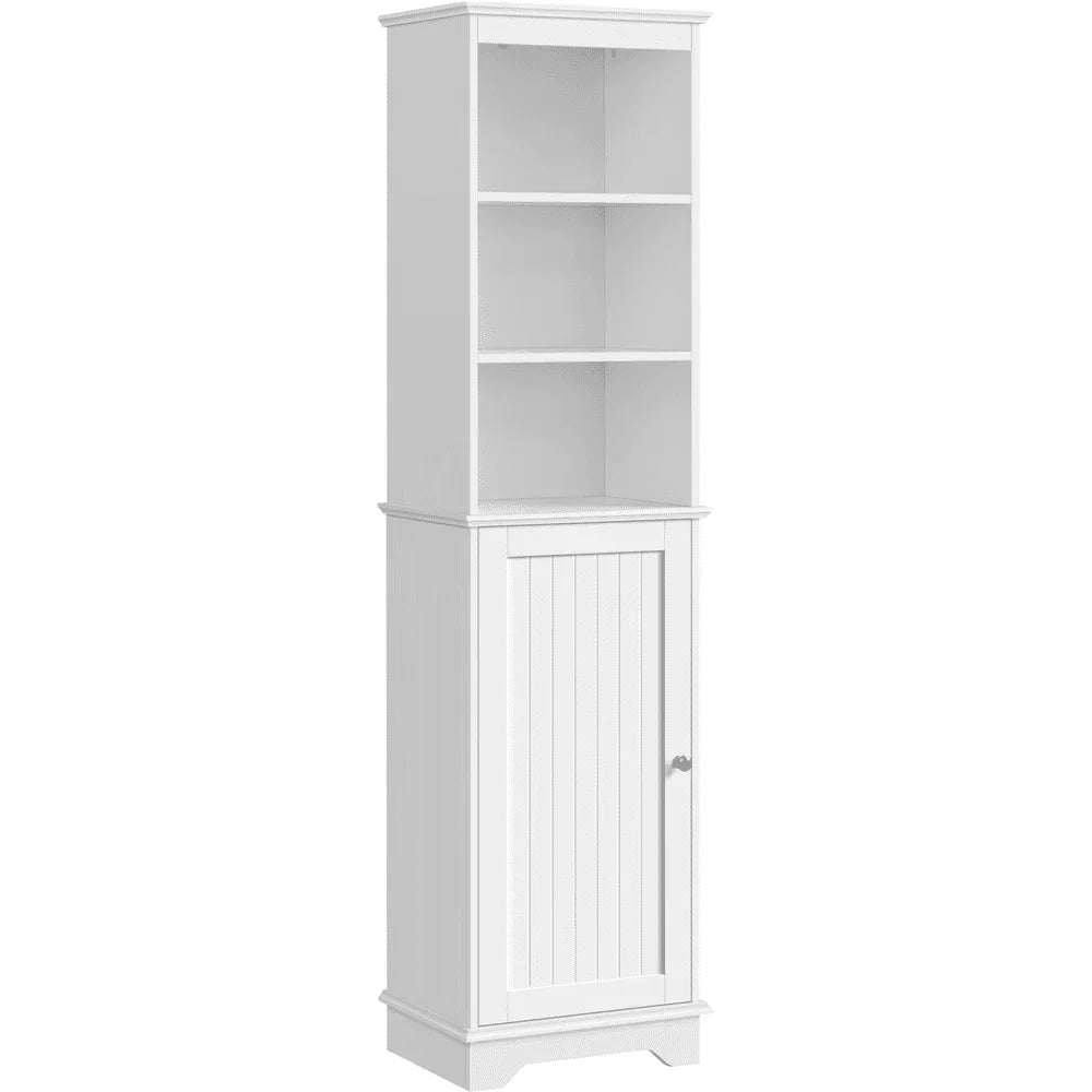 SMILE MART Wooden Slim Bathroom Floor Cabinet