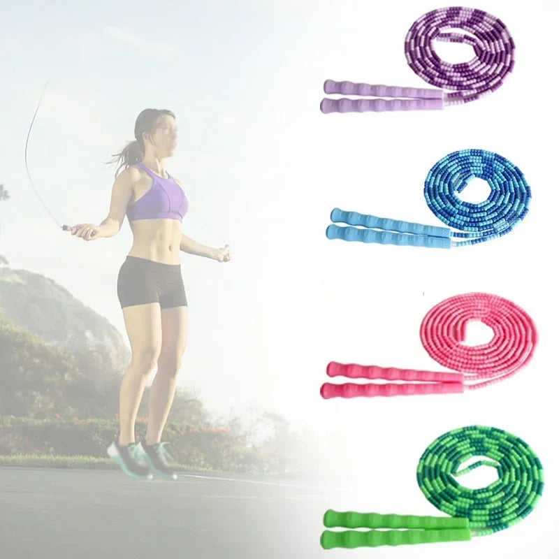 Skipping Rope Soft Beads Unknotted Long Jump Rope