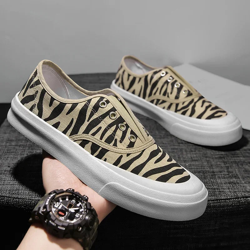 Men Canvas Shoes Fashion Solid Color Men Vulcanized