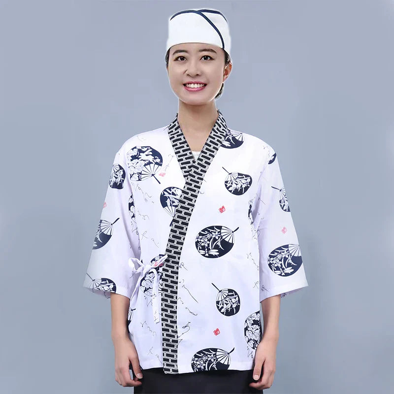 Japan Cuisine Mens Chef Costume Customizable Logo Summer