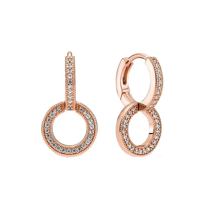 Rose Gold Hoop Earrings For Women 925 Silver