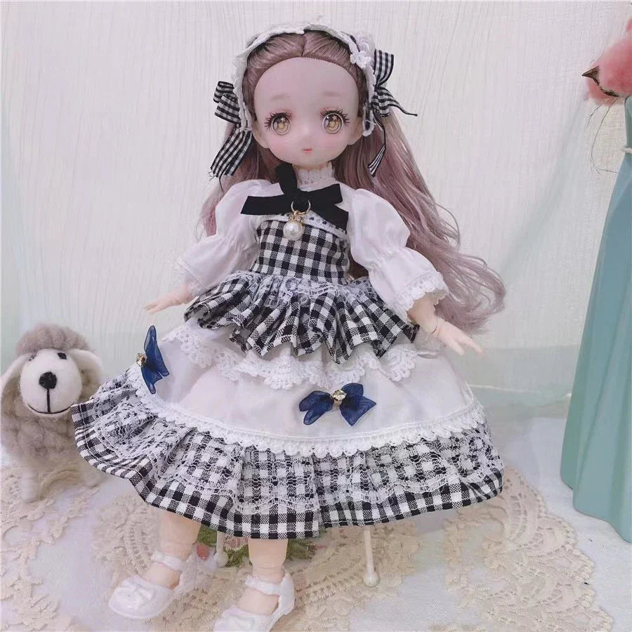 BJD Girl Dolls 30cm Kawaii Points Joint Movable