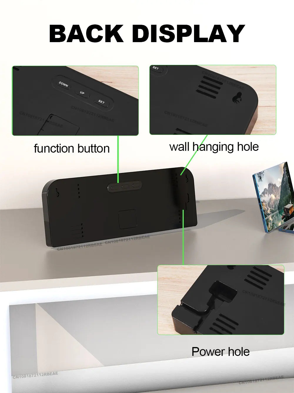 9.0inch Large Digital Wall Clock Temperature and Date