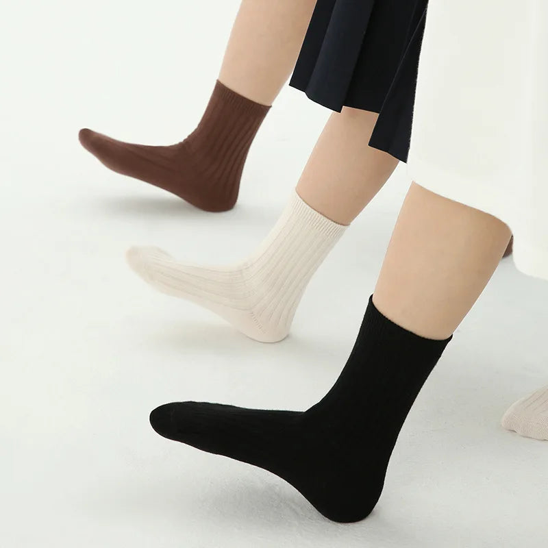 5Pairs/lot Solid Kids Socks Casual Baby Girls Boys