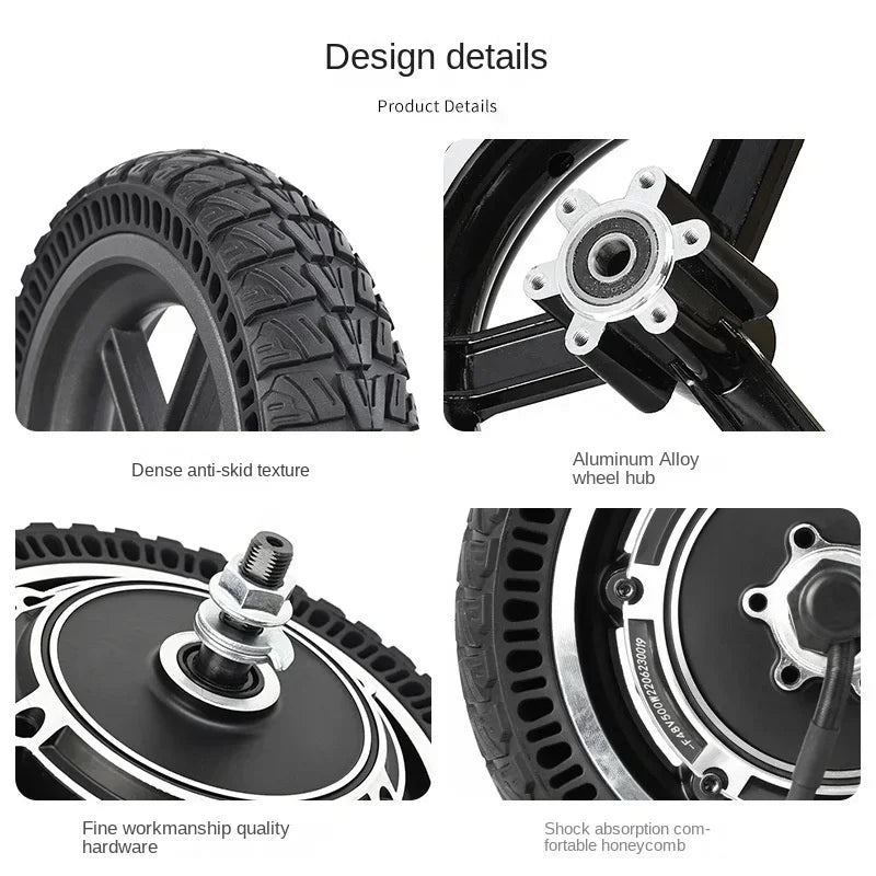 48V 500W Solid Tire for KUGOO M4 Electric Scooter, Off-road Rear Wheel