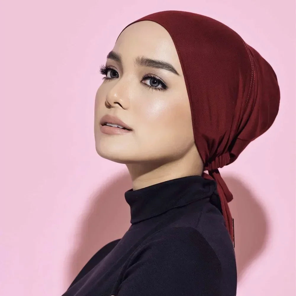 Inner Tie Back Hijab Cap Modal Turban Hat