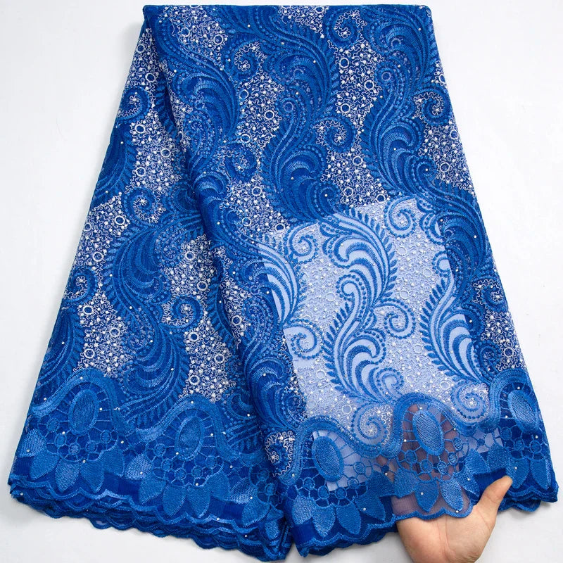 SJD LACE African Lace Fabric with Crystal 2024