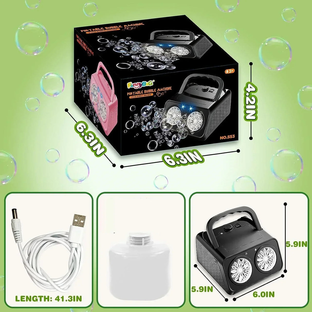 Automatic Bubble Machine Upgrade Bubble Blower with 2