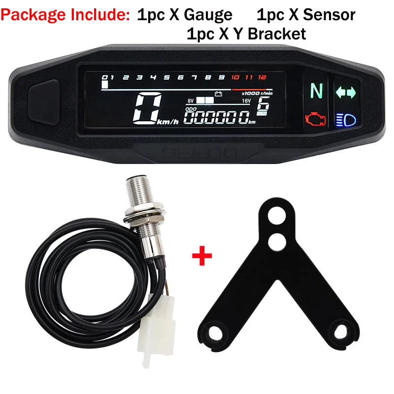 2021 Universal Moto RPM Tachometer & Speedometer Set for Motorcycles