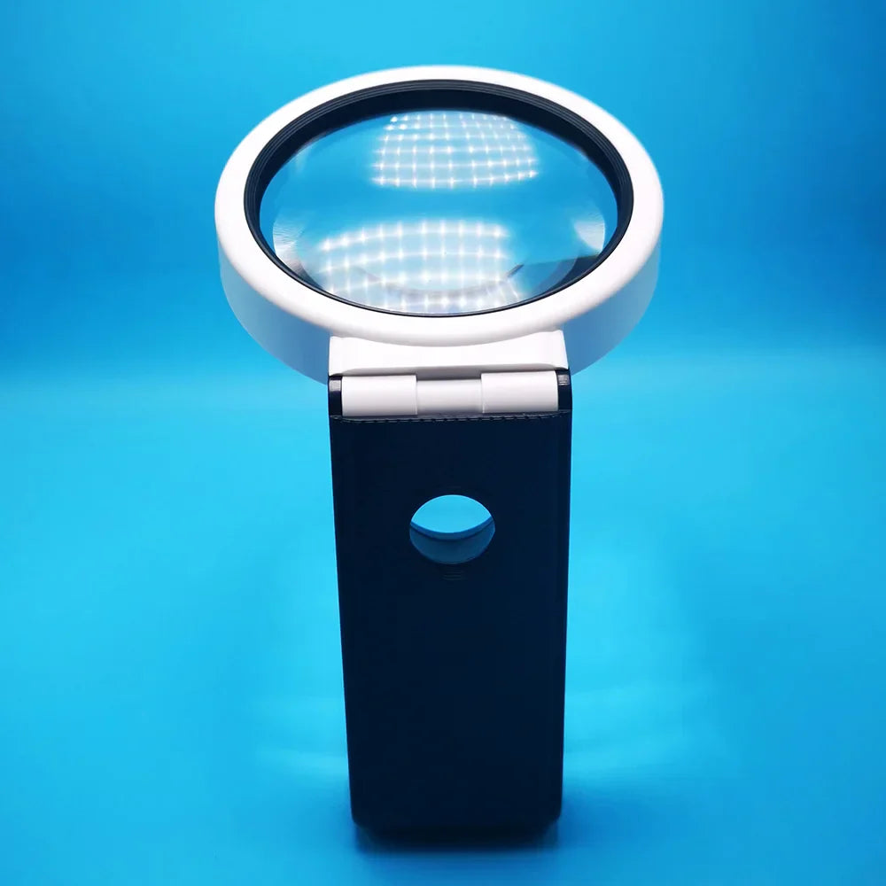 6X 25X Foldable Magnifying Glass with 8 Led