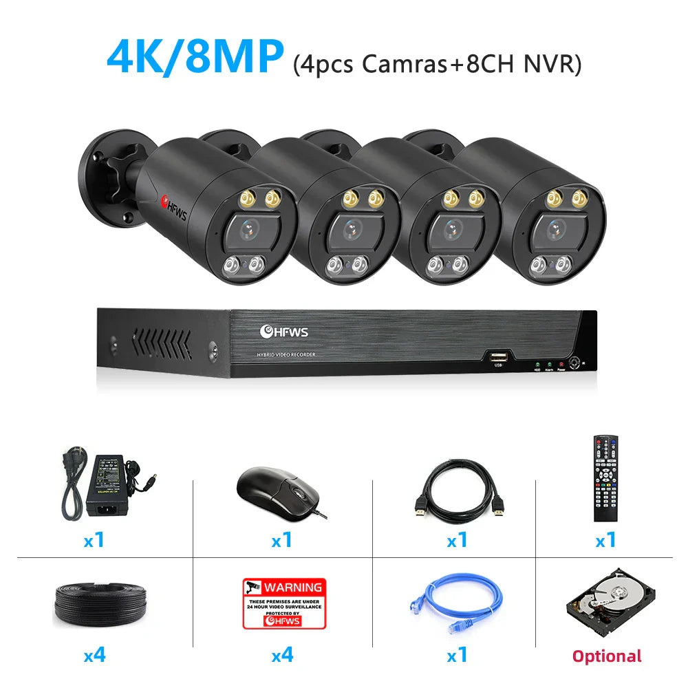Surveillance Camera System 4K Video Recorder Nvr 8CH