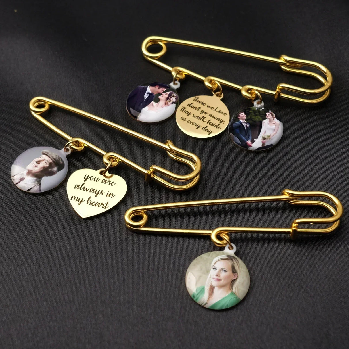 Personalised Bridal Photo Charm Custom Photo Brooch Photo