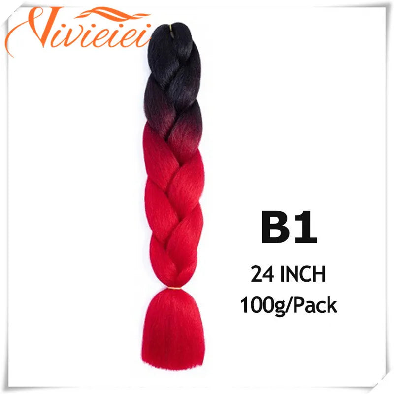 6 Pcs 24" Jumbo Synthetic Braids Hair Extensions