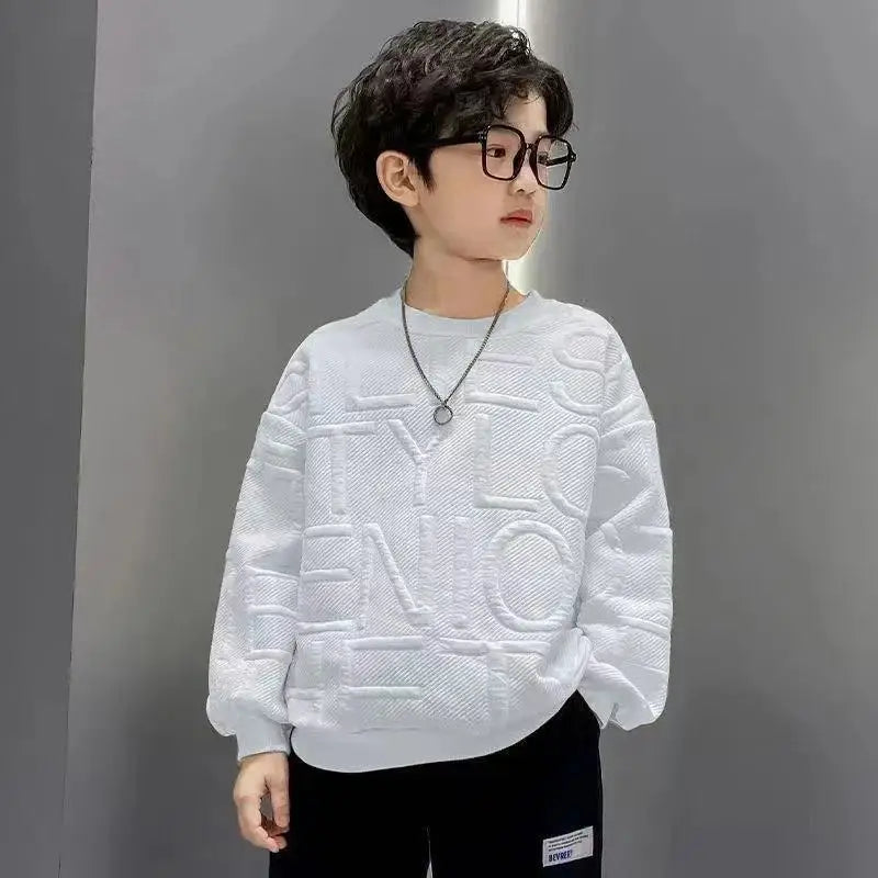 Boys Sweatshirts Spring Fall Children Letter Printing Cotton