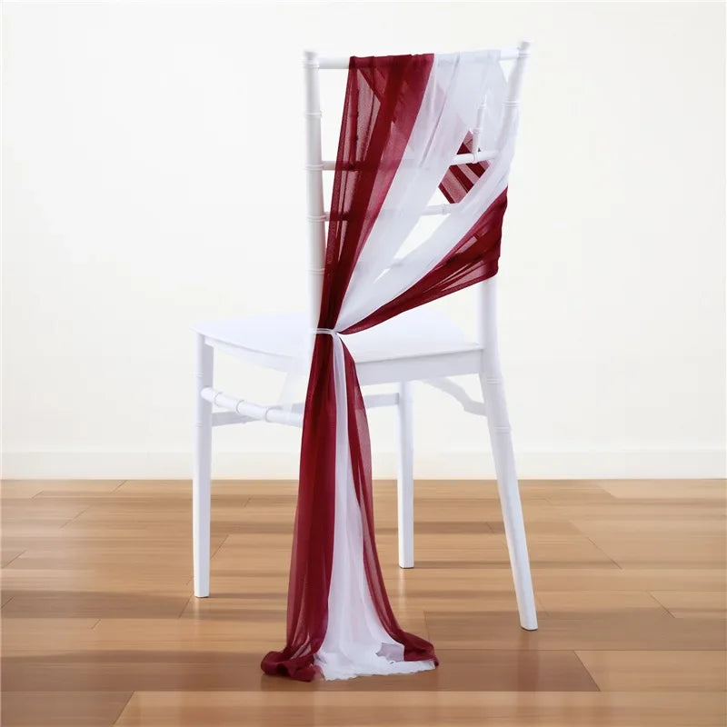 10/50PCS Chiffon Chair Sashes Wedding Chair Decoration 17x250cm