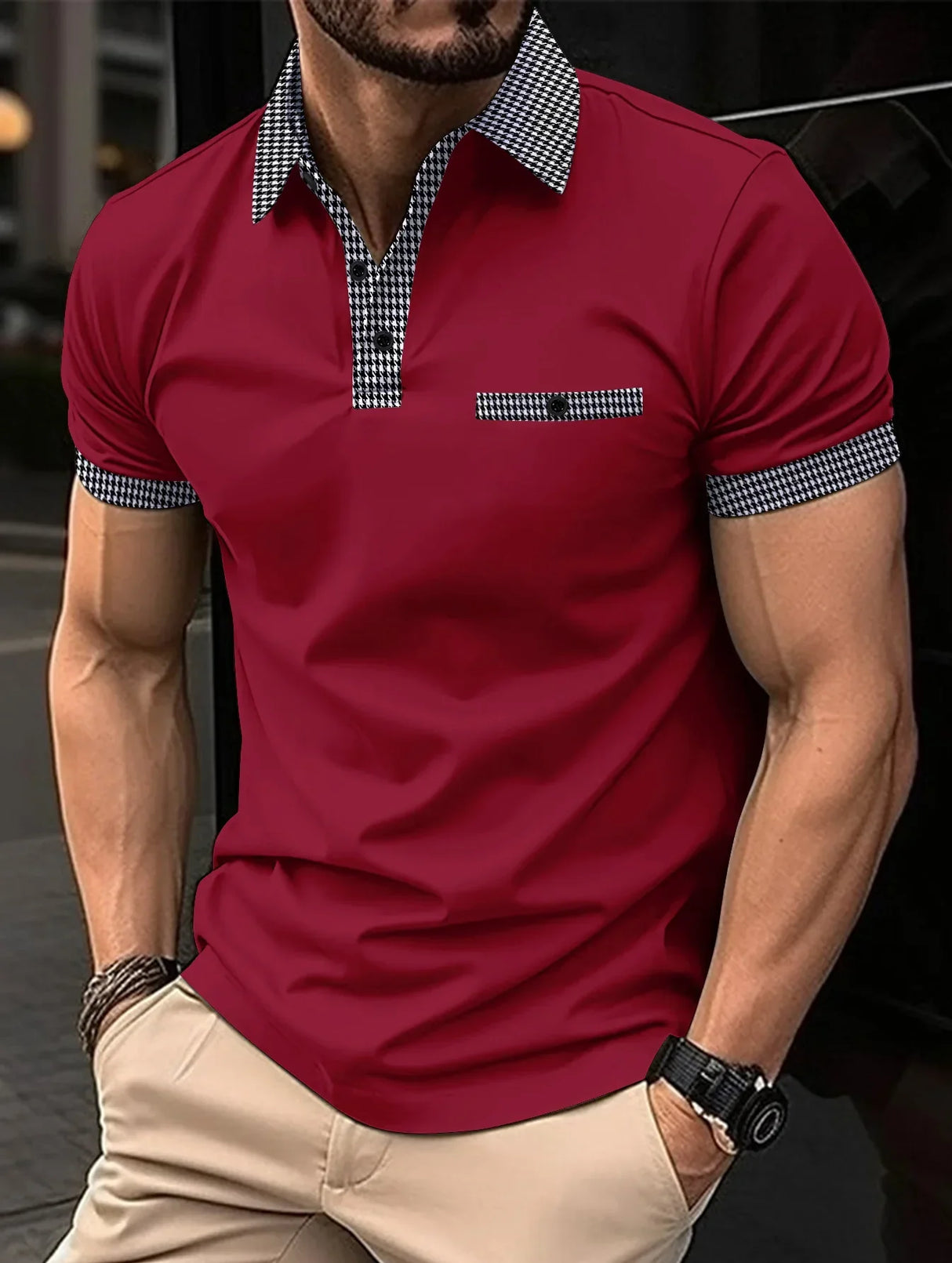 New men's casual short-sleeved Polo shirt Casual fashion