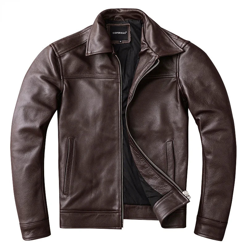 2022 Men's Genuine Cowhide Leather Jacket – Autumn Coat