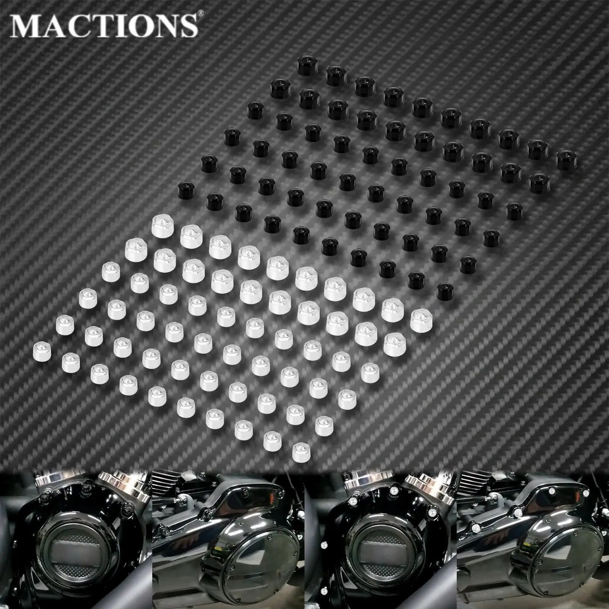 Motorcycle 60PCS Engine Bolt Screw Cap Protection Cover