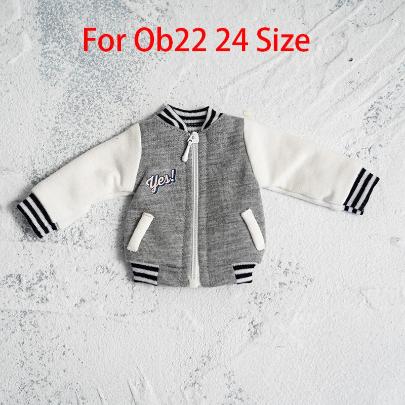 Ob22 24 Doll Baseball Jacket Clothes Ob11 Doll Sport Coat With Zipper For Ob11, Ymy、Licca、Azones、Ob24、Ob27 Doll Accessories