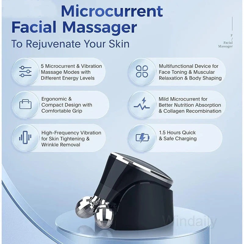 Mini EMS Microcurrent Facial Massager Face Lifting Body