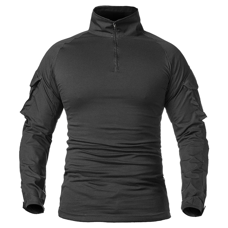 Men's Long Sleeve Army Combat Shirt 1/4 Zipper