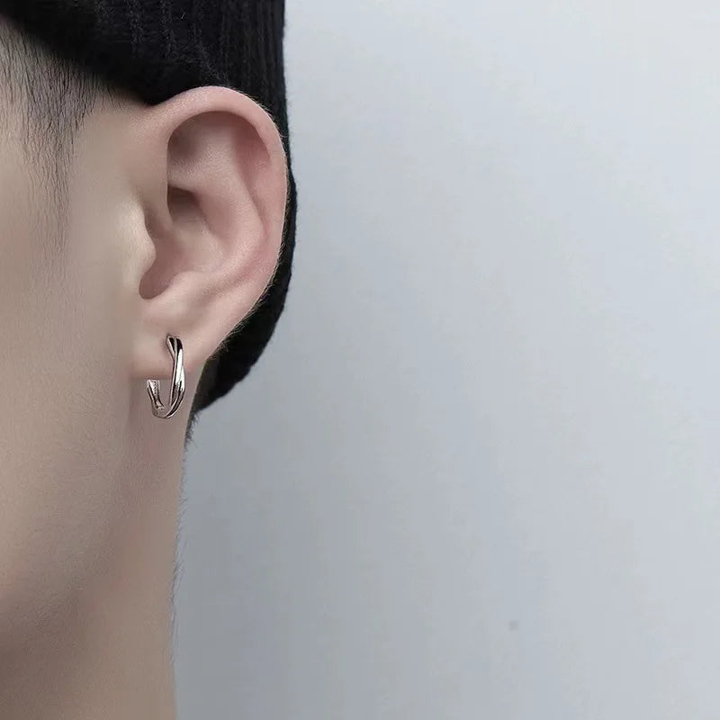 For Men, S925 Silver Needle Earrings For Men
