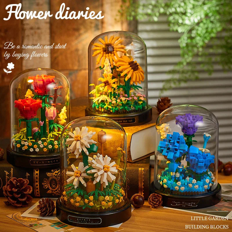 Diy Micro Flower Building Blocks Mini Bricks Particles