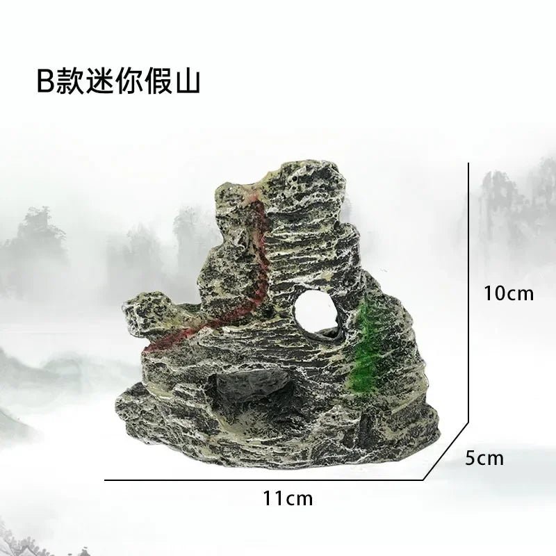 Mountain Landscape Architecture Aquarium Resin Decor Aquarium Rock