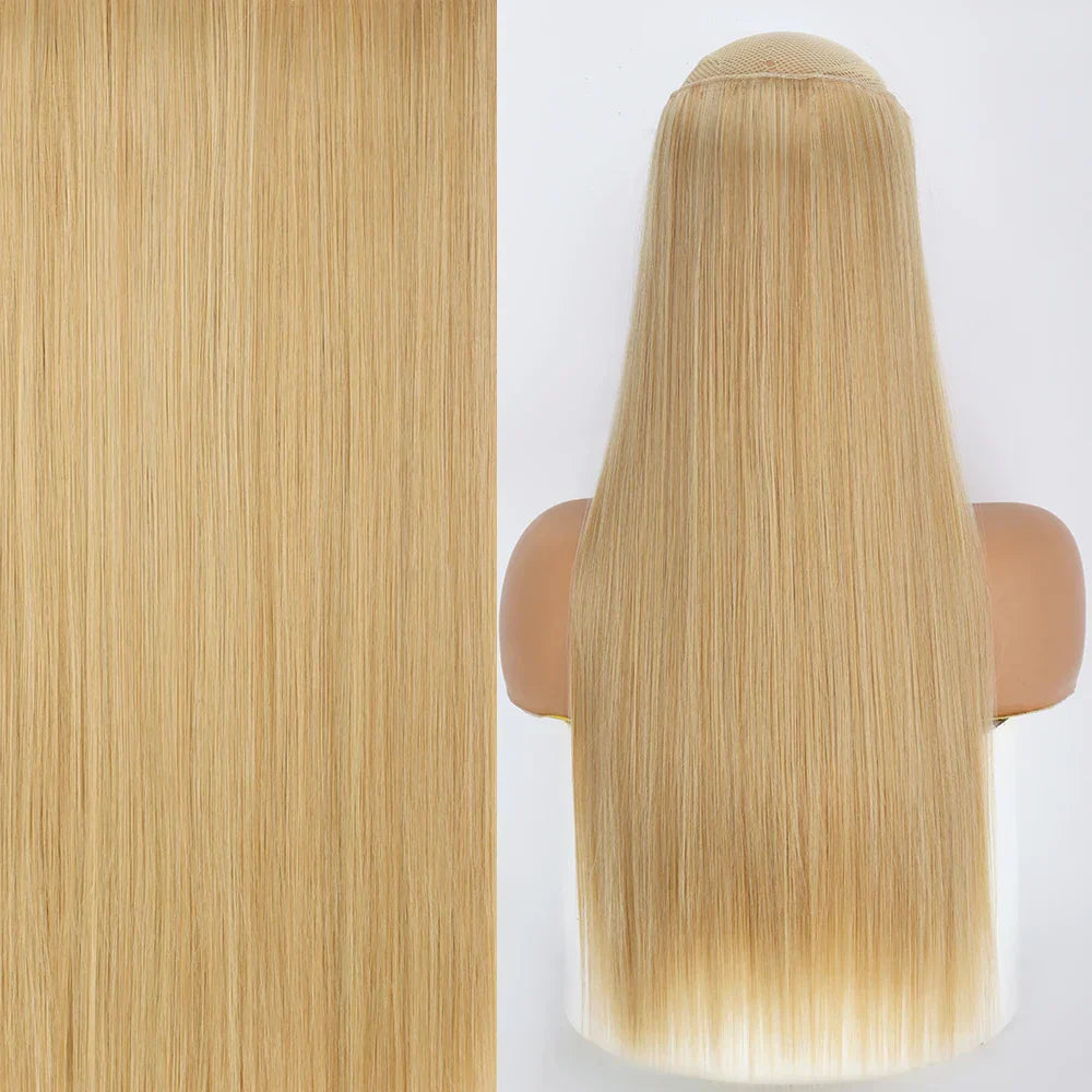 MERISIHAIR Synthetic No Clip Invisible Wire Hair Extensions