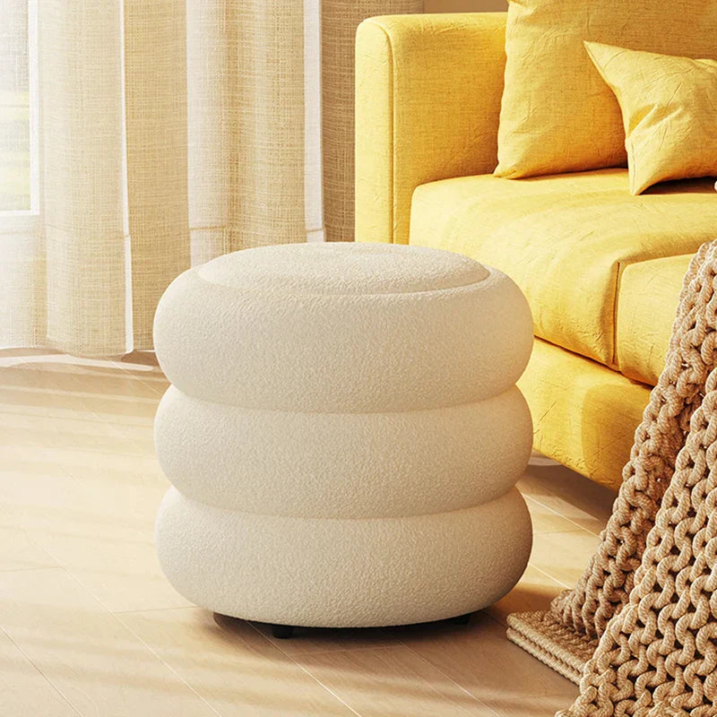 Living room Lamb wool low stool home shoe