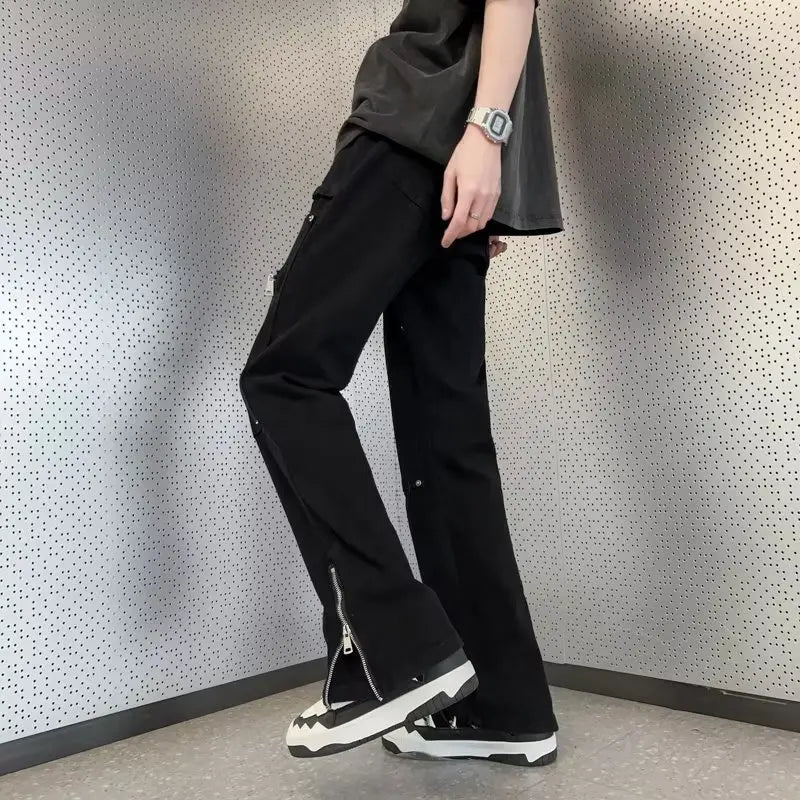 2023 New Fashion Kpop Baggy Flared Jeans Cargo