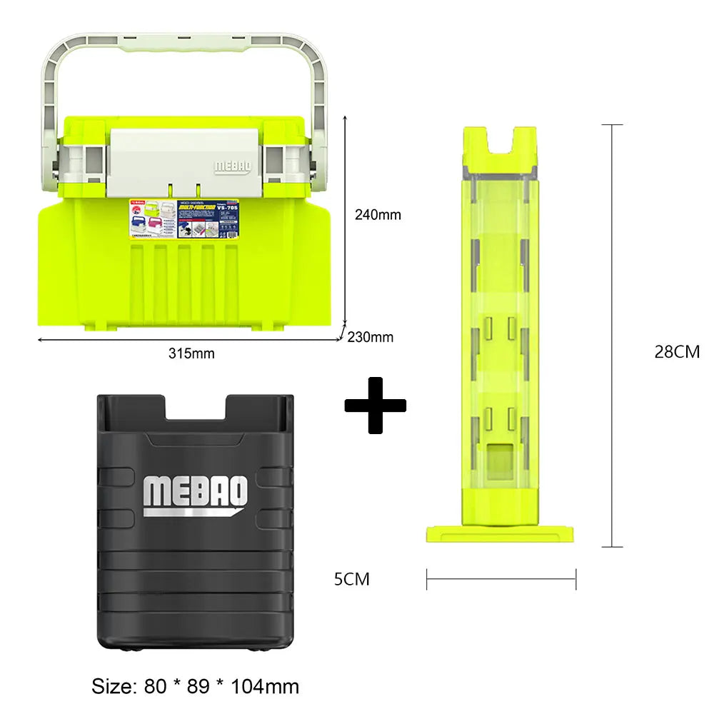 3-Layer Folding Fishing Tackle Box Multipurpose Fishing Storage