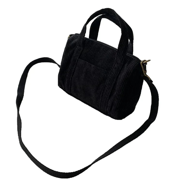 New Women's Mini Corduroy Shoulder Bag Female Canvas