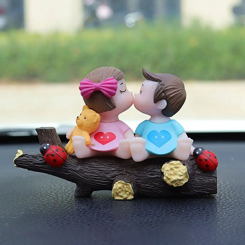 Car Decoration Cartoon Cute Couples Action Figure Figurines