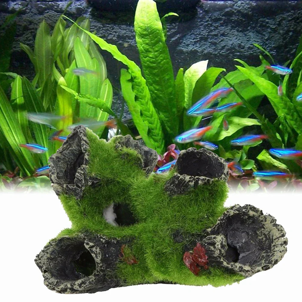 Aquarium Mountain View Moss Tree Moss Driftwood Resin