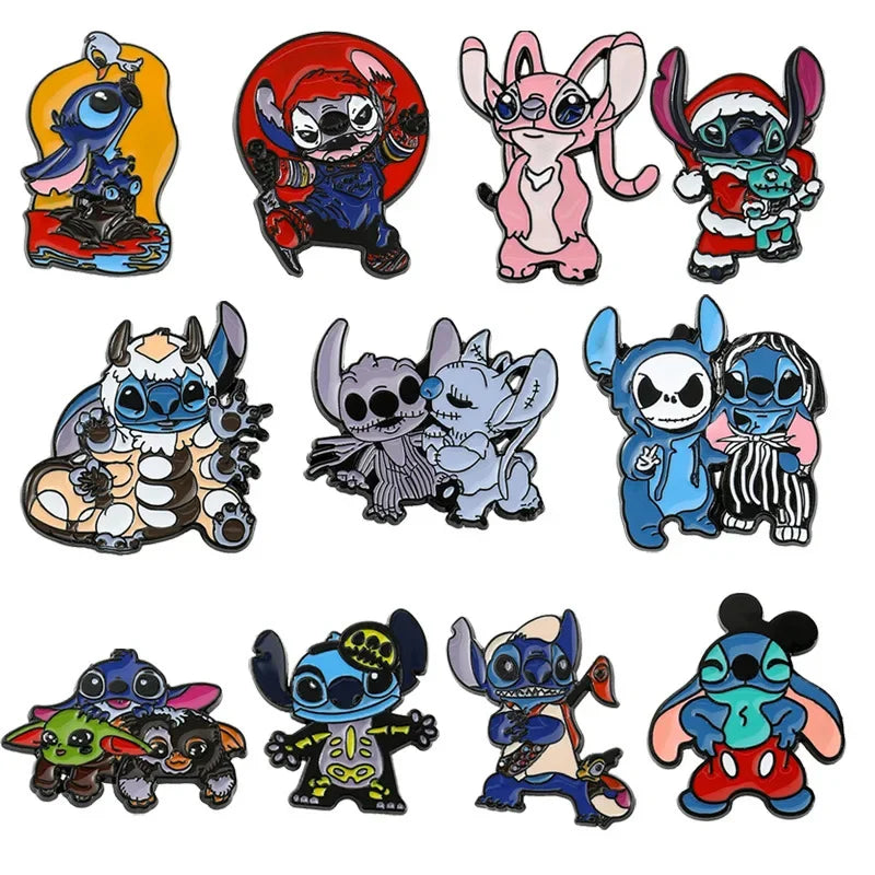 Stitch Lapel Pins for Backpack Accessories Cartoon Lilo
