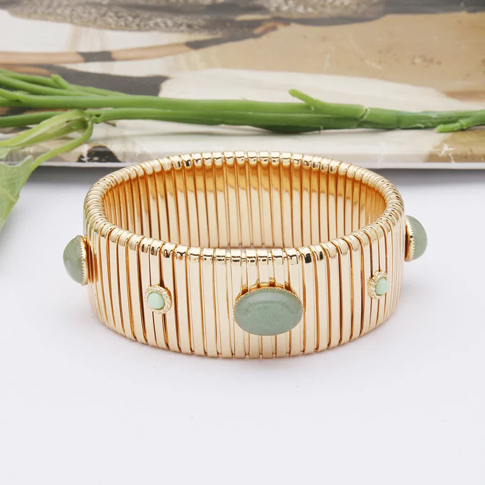 25mm Wide Spring Chain Bracelet For Woman Copper