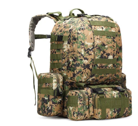 55L 4-in-1 Tactical Molle Backpack for Hiking & Camping