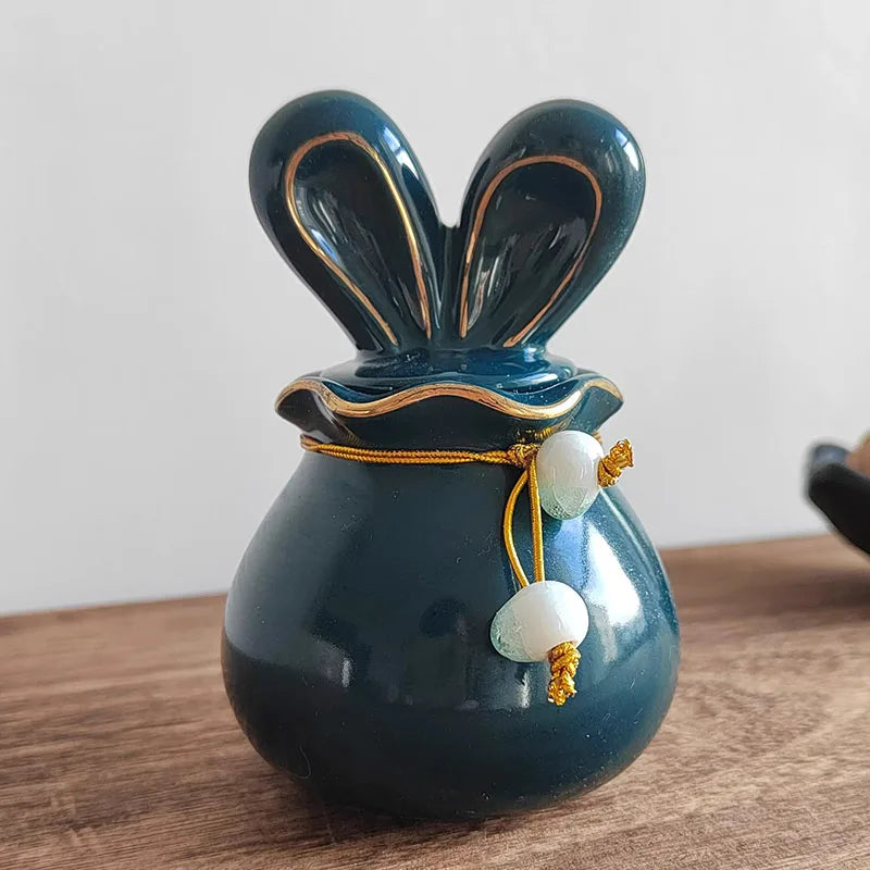 Ceramics Bunny Pet Urn Anforas for Human Ashes