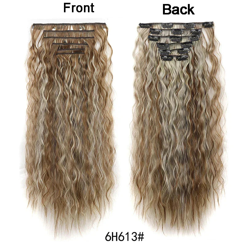 Long Curl Wave Clip In Hair Extensions 6Pcs/Set