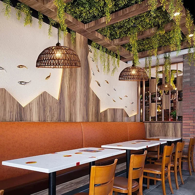 Japanese-style Hemp Rope Chandelier Homestay Pastoral Restaurant Tea