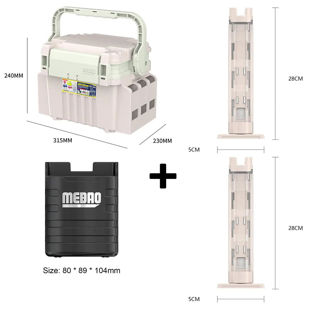 3-Layer Folding Fishing Tackle Box Multipurpose Fishing Storage