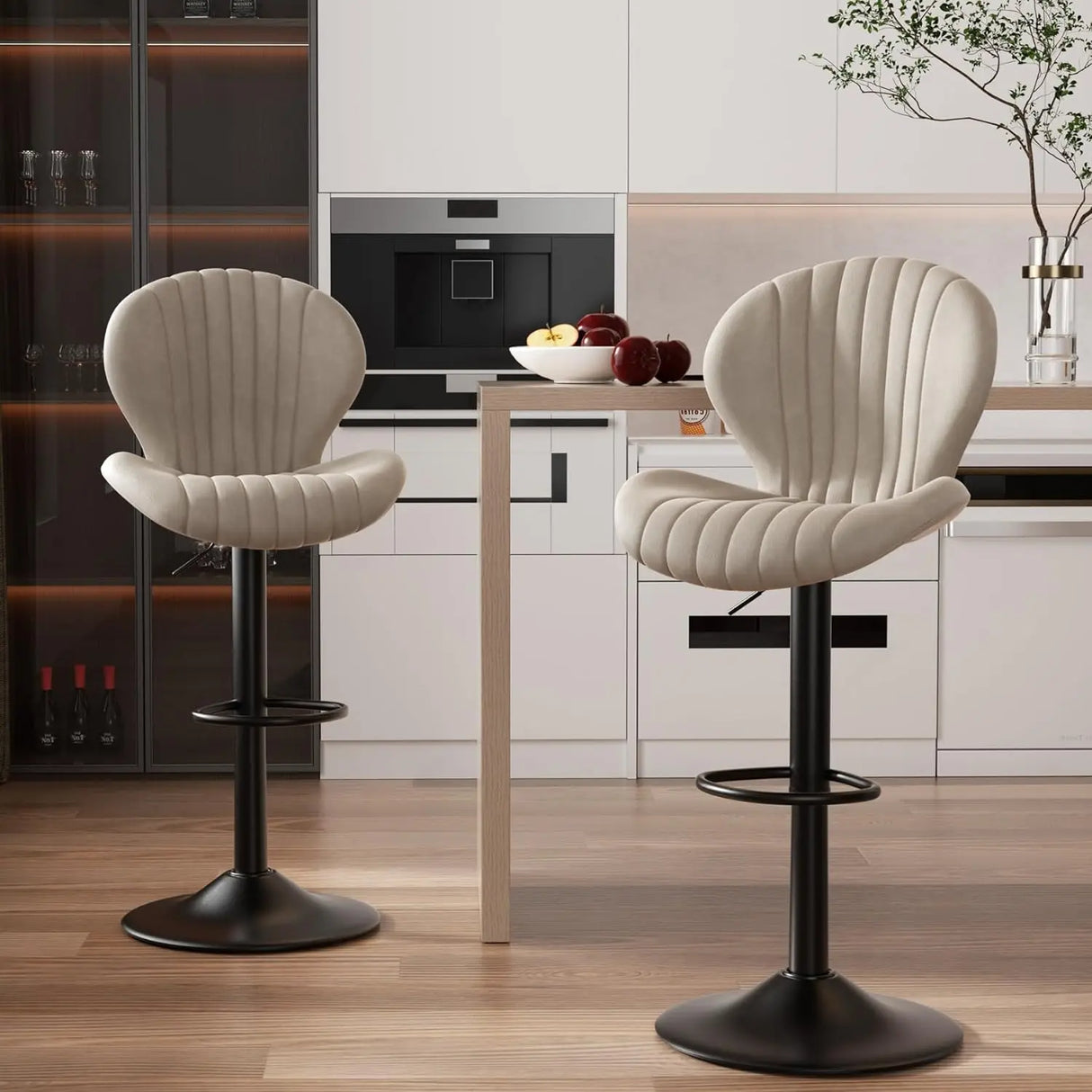 Bar Stools Set of 2 Modern Swivel Bar