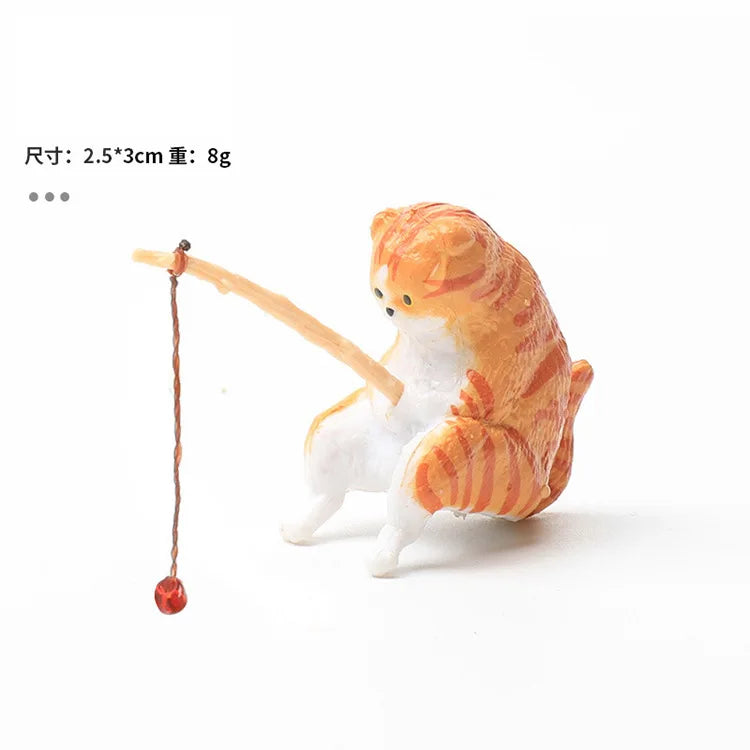 Creative Aquarium Decoration 10 Style Small Fishing Cat