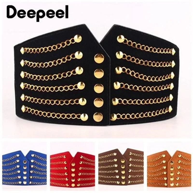 Deepeel 10cm Wide Women Fashion Slim Corset Cummerbunds