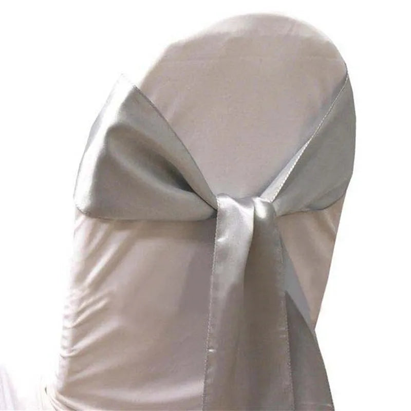 10pcs/50pcs Satin Chair Sash Knots Hotel Party Banquet