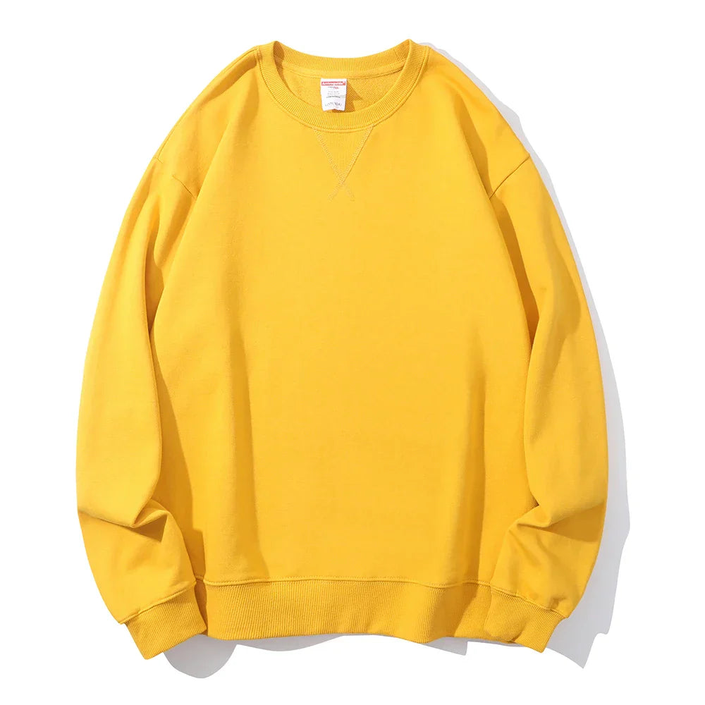 Autumn Winter 380g Cotton Heavy Hoodie Round Neck