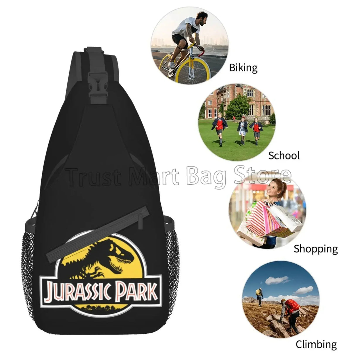 Jurassic Park Sling Bag for Women Men Crossbody
