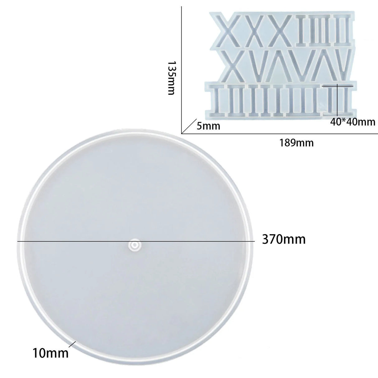 Clock Resin Molds Large 14'' Roman Numerals Silicone