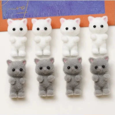 Min order 30pcslot flocking animals cartoon cats shape